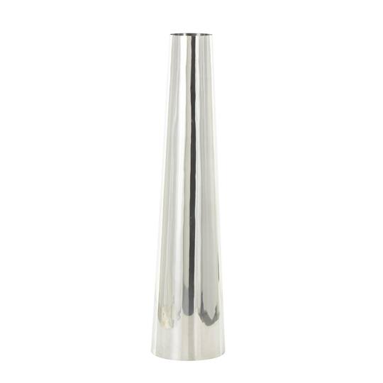Silver Stainless Steel Metal Minimalistic Tall Floor Cone Vase